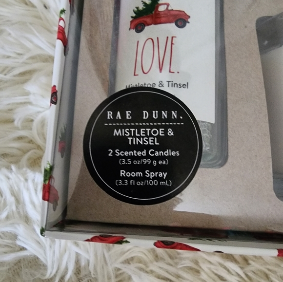 Rae Dunn Mistletoe & Tinsel Candle and Room Spray Gift Set - Picture 2 of 4